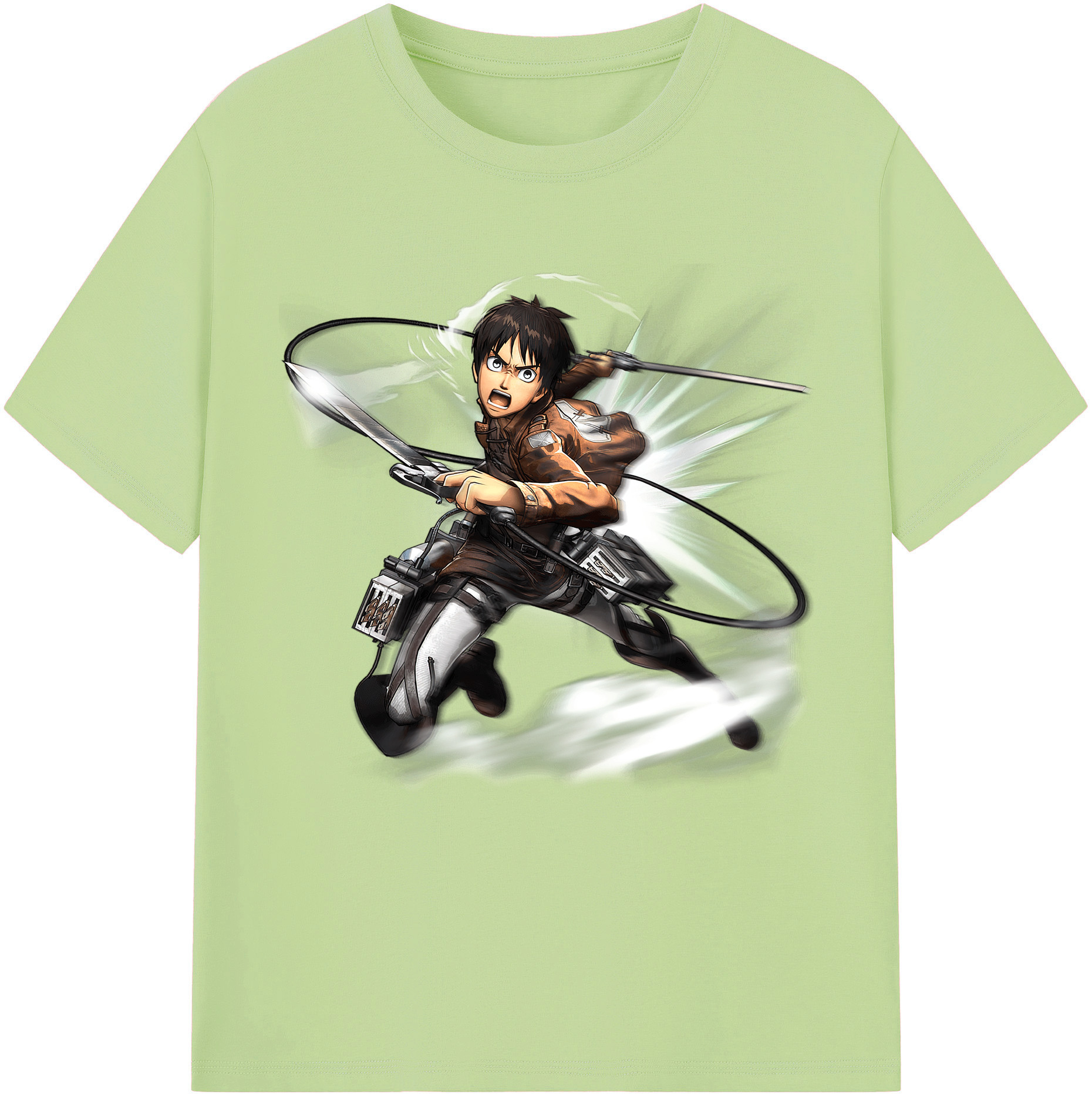 （画像用） 進撃の巨人 エレン･イェーガー Attack on Titan Eren Jäger 綿100％半袖Tシャツ（フロントプリント）